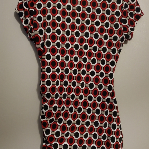 Suzy Shier Printed Black/Grey/White/Red Shirt - Size M - Picture 6 of 6